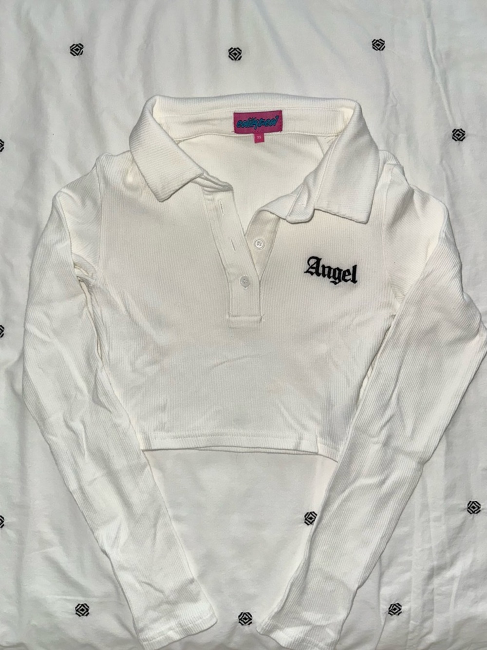Edikted Angel Cropped Polo Top